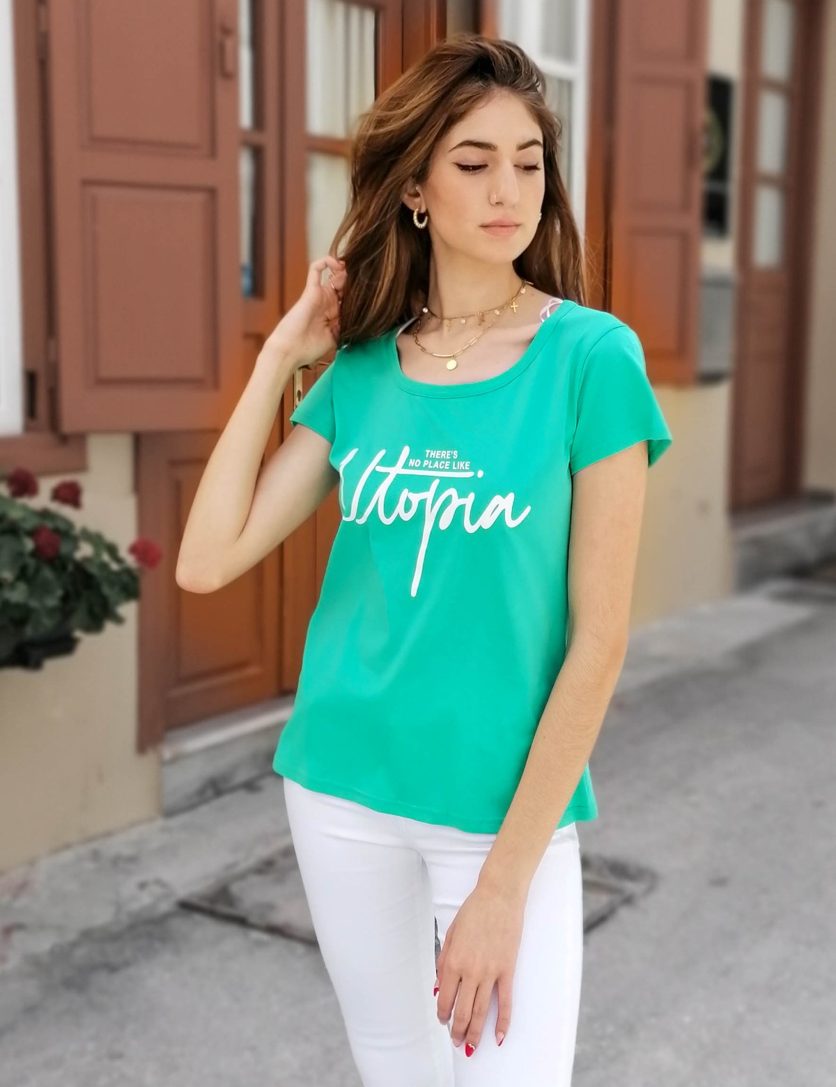 Lipsy γυναικεία πράσινη μπλούζα με κουμπία 1210064A